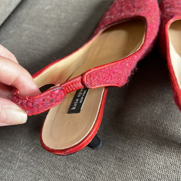 Kate Spade Tweed Slingback Shoes sz 7B - Picture 5 of 7